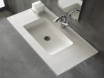 Plan vasque lavabo sur mesure : L 60 à 201 x P 40 à 51 cm, finition lisse mate, Solid-Surface, Anti bactérien, résine Akrytan® Solid teinté dans la masse, Livraison Offerte.